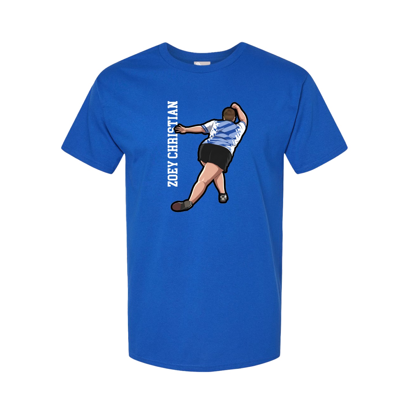 Youth Tee — Name Vertical in Royal