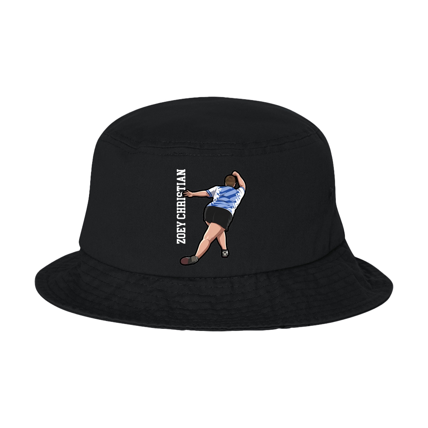 Bucket Cap — Name Vertical in Black