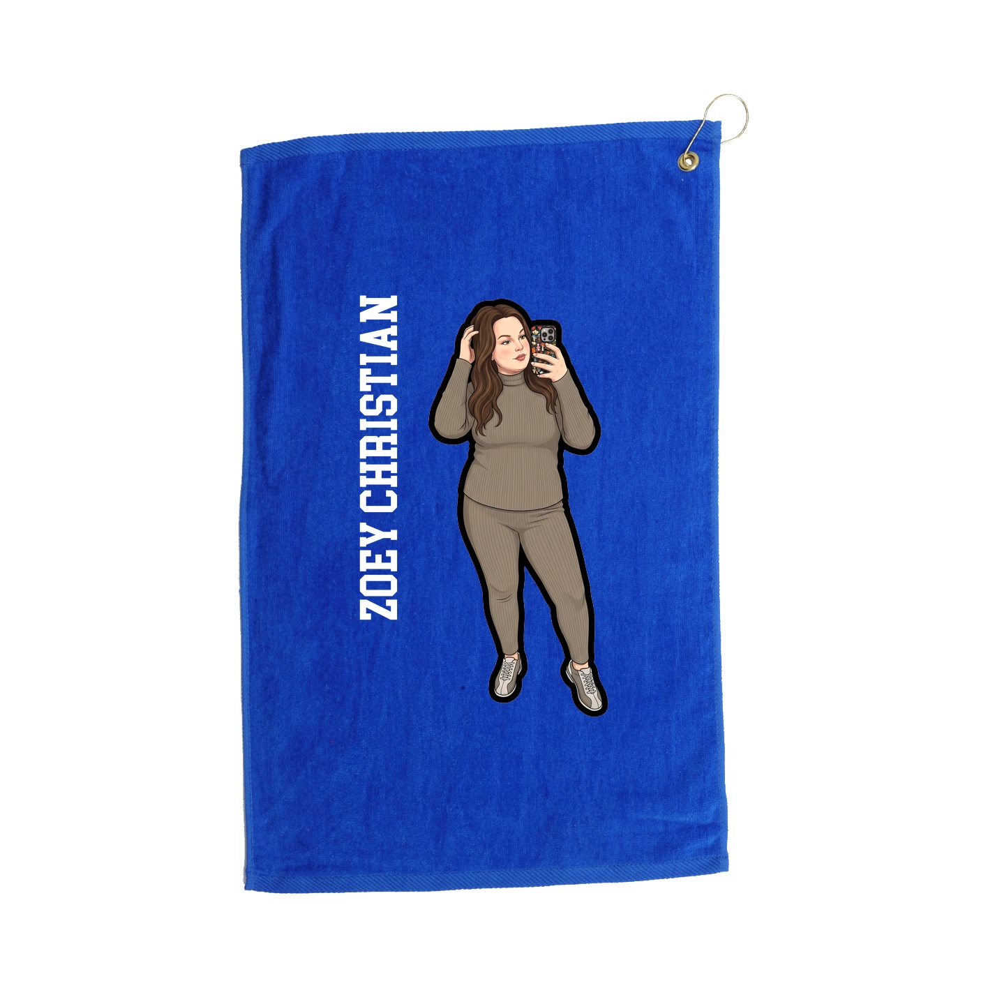 Golf Towel — Name Vertical in Royal