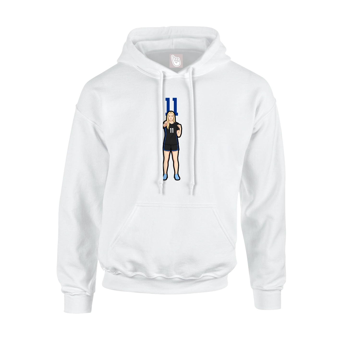 Hoodie — Number Top in White