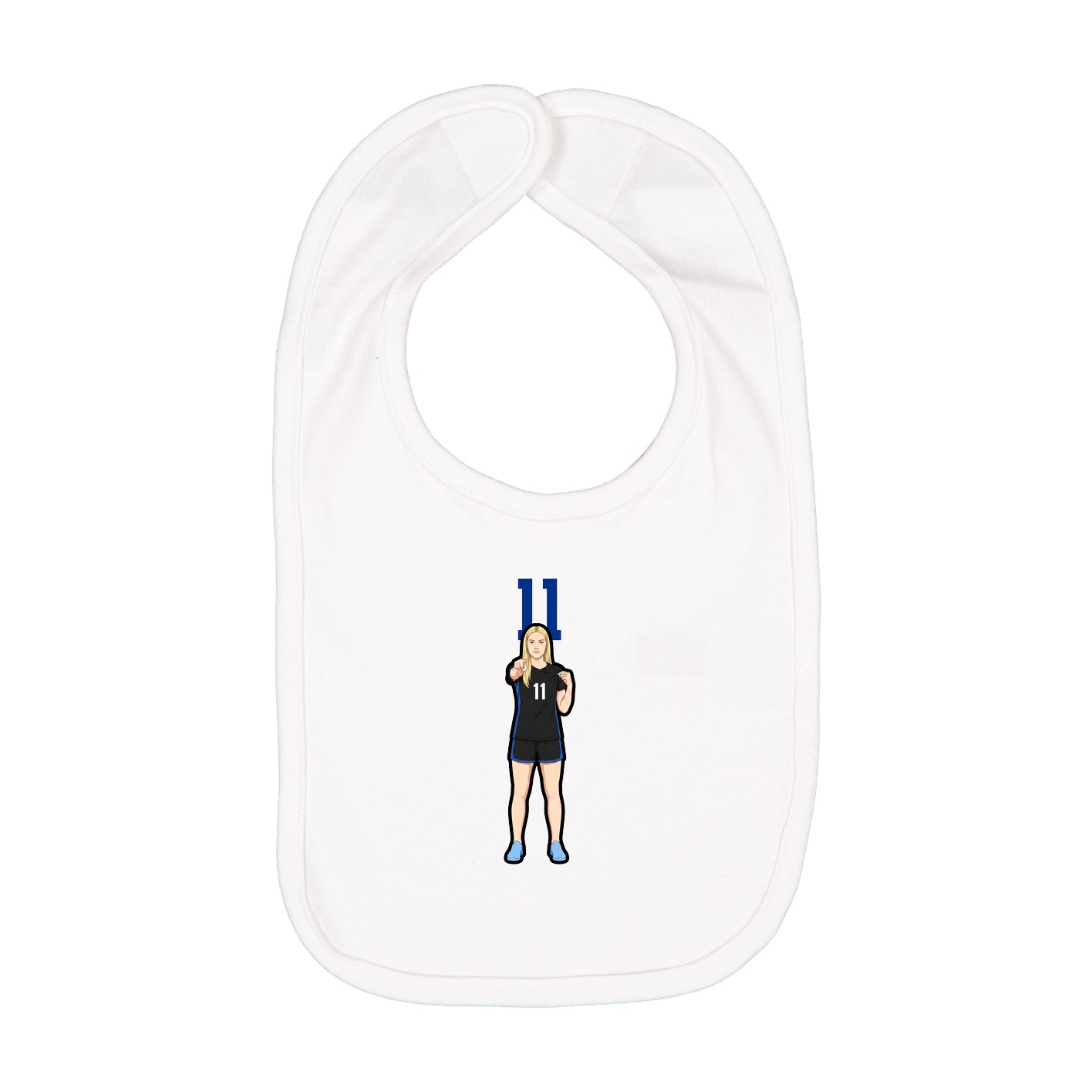 Infant Bib — Number Top in White
