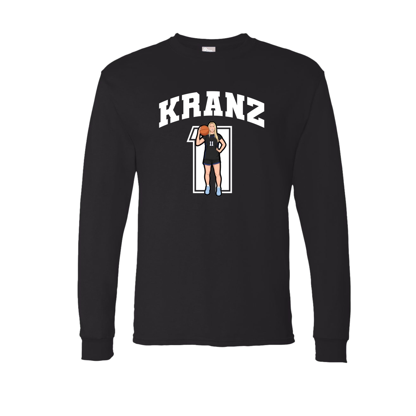 Long Sleeve Tee — Number in Black