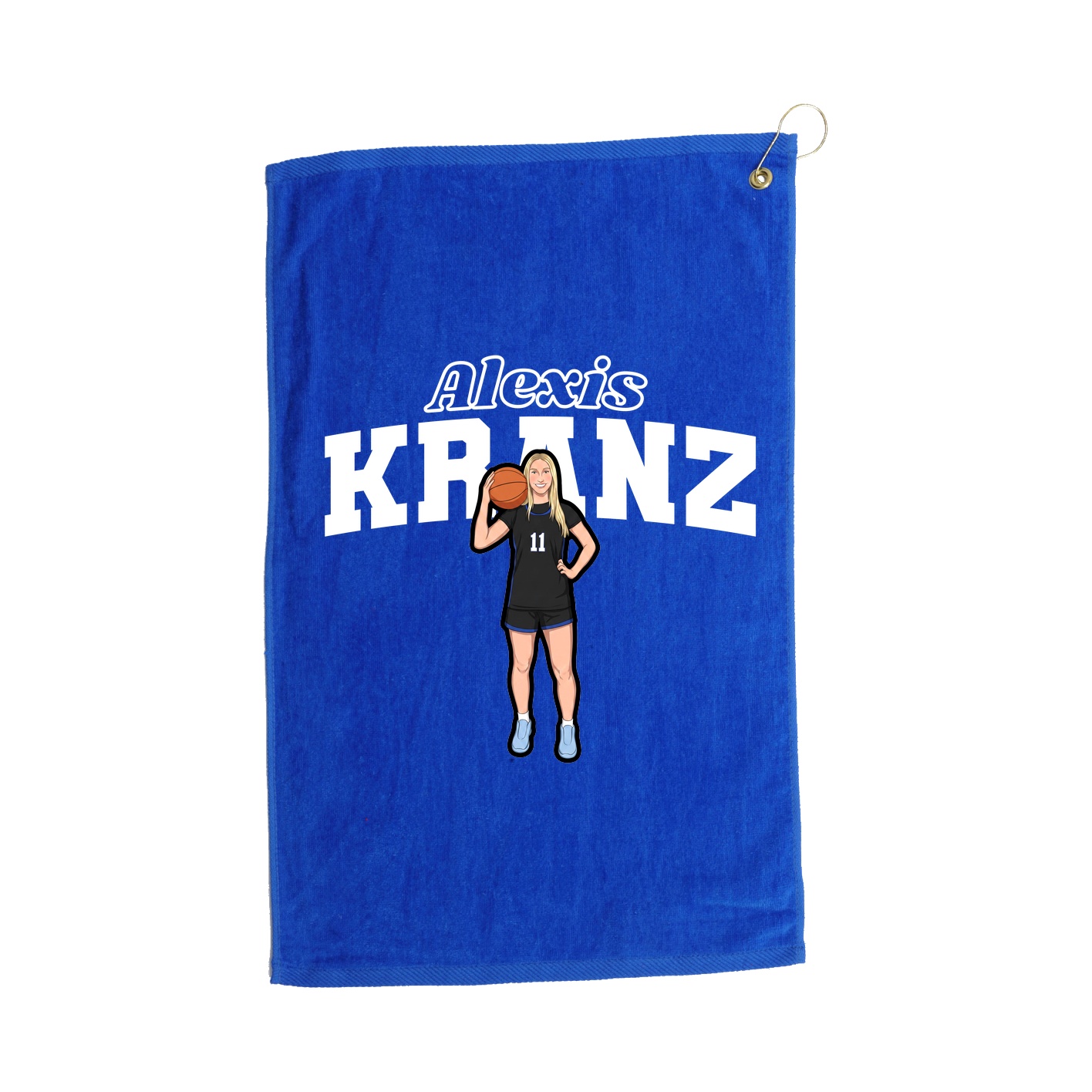 Golf Towel — Name Arch in Royal
