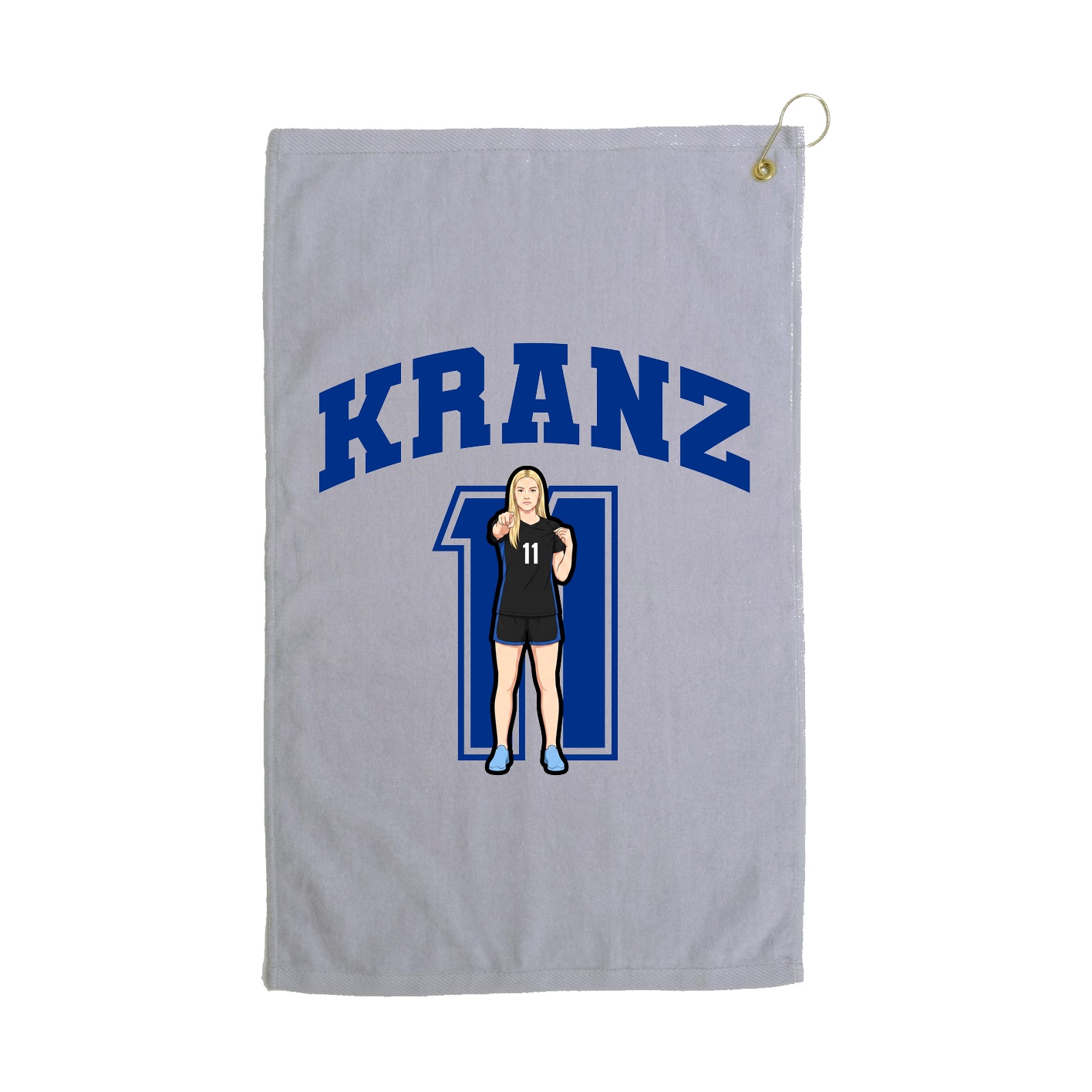 Golf Towel — Number in Grey