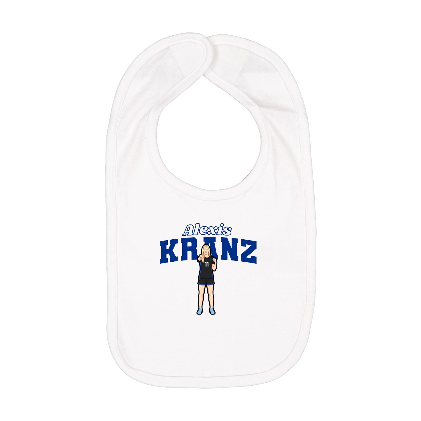 Infant Bib — Name Arch in White