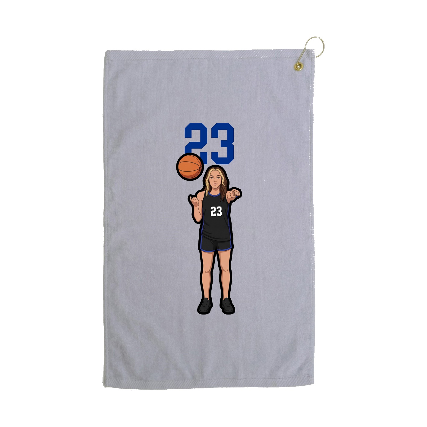 Golf Towel — Number Top in Grey