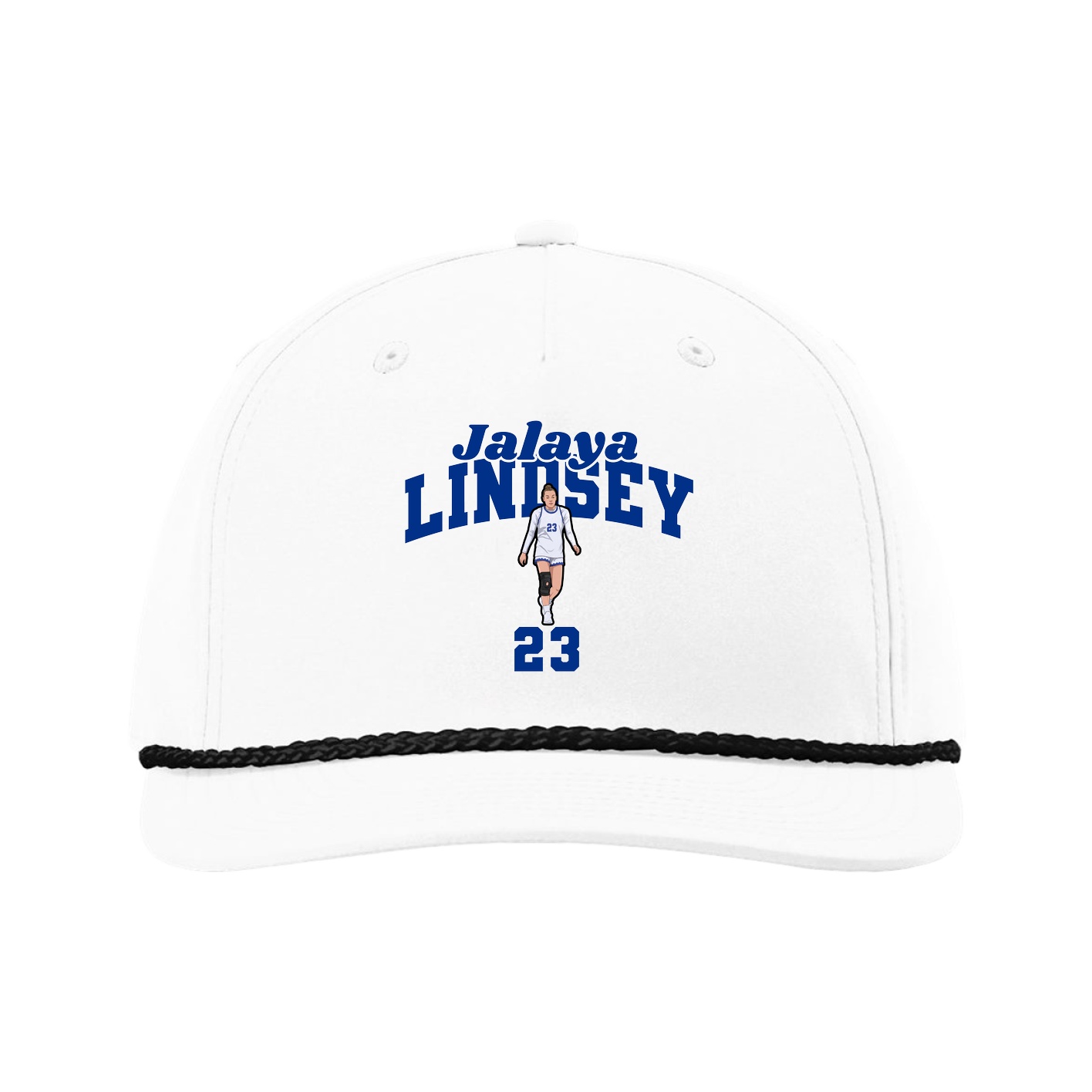Five-Panel Classic Rope Cap — Signature Arch in White