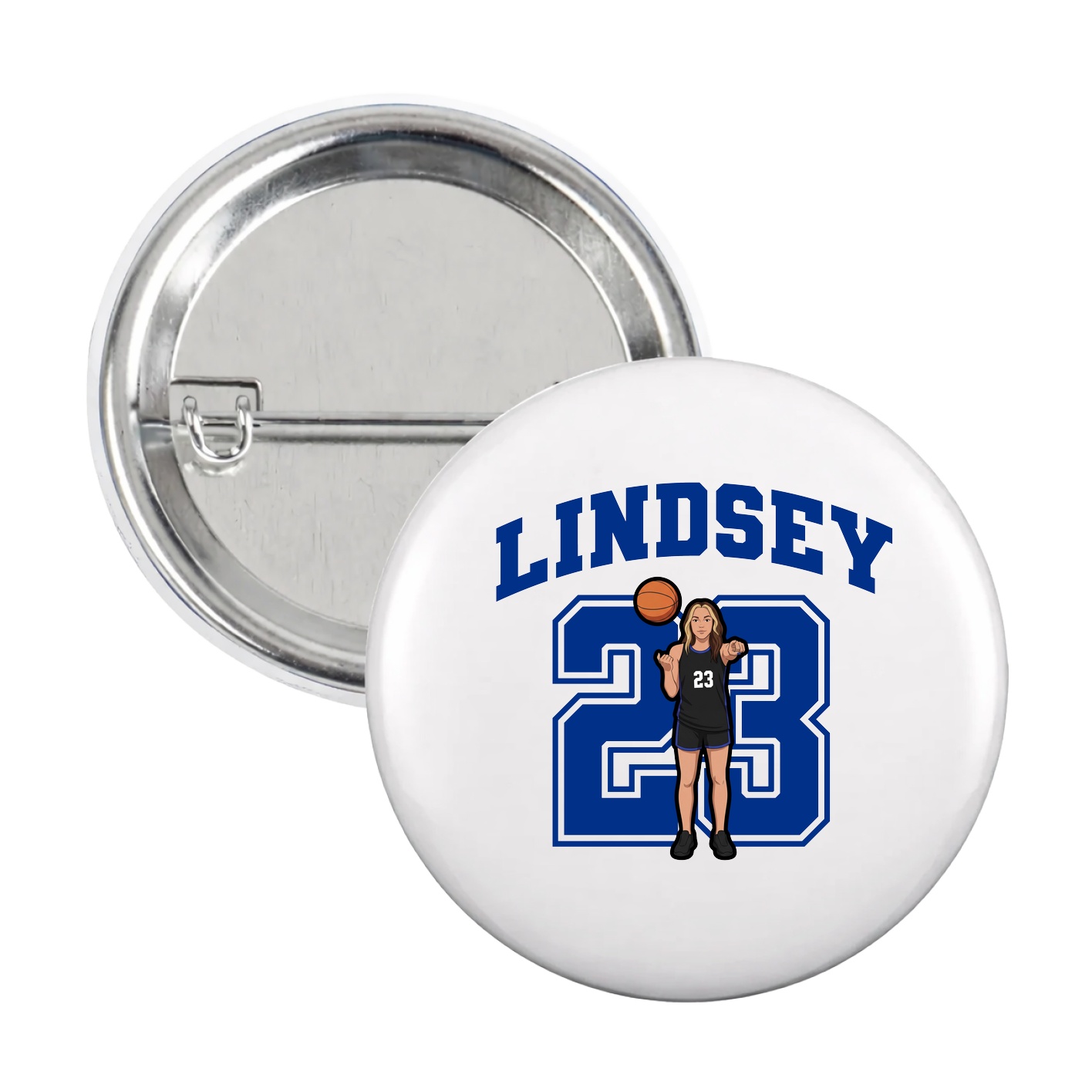 Game Day Button — Number in White