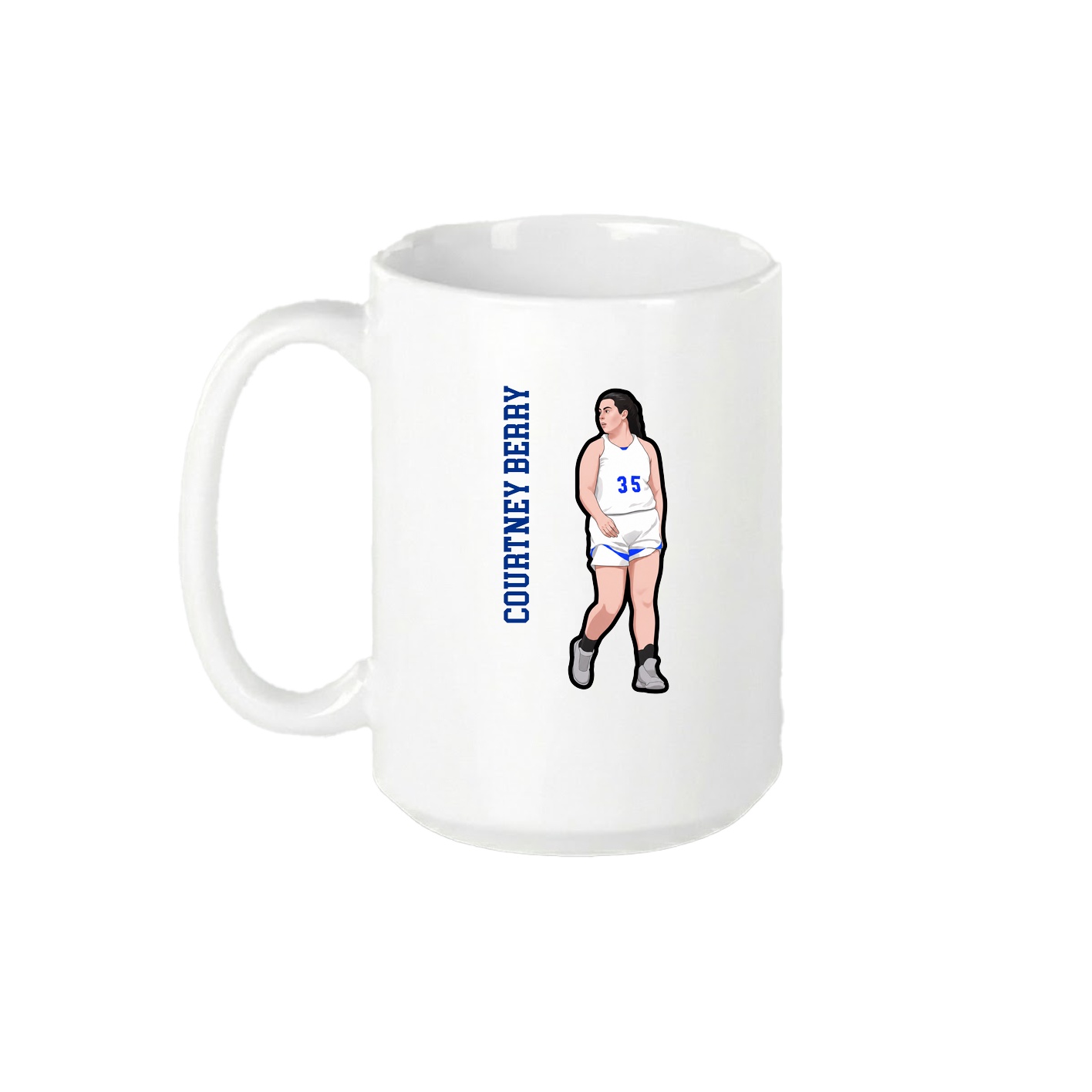 15oz Coffee Mug — Name Vertical in White
