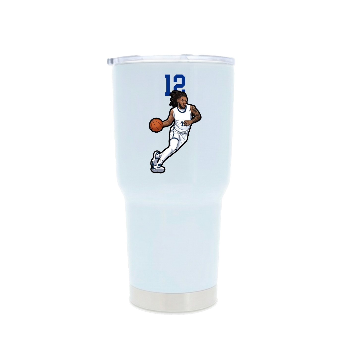 30oz Stainless Steel Tumbler — Number Top in White