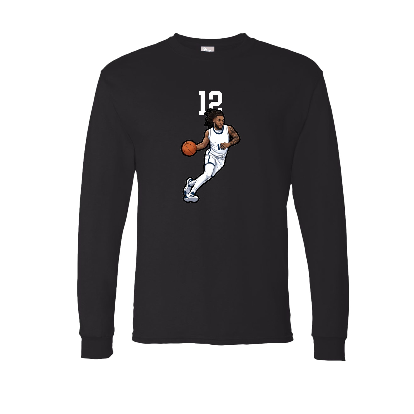 Long Sleeve Tee — Number Top in Black