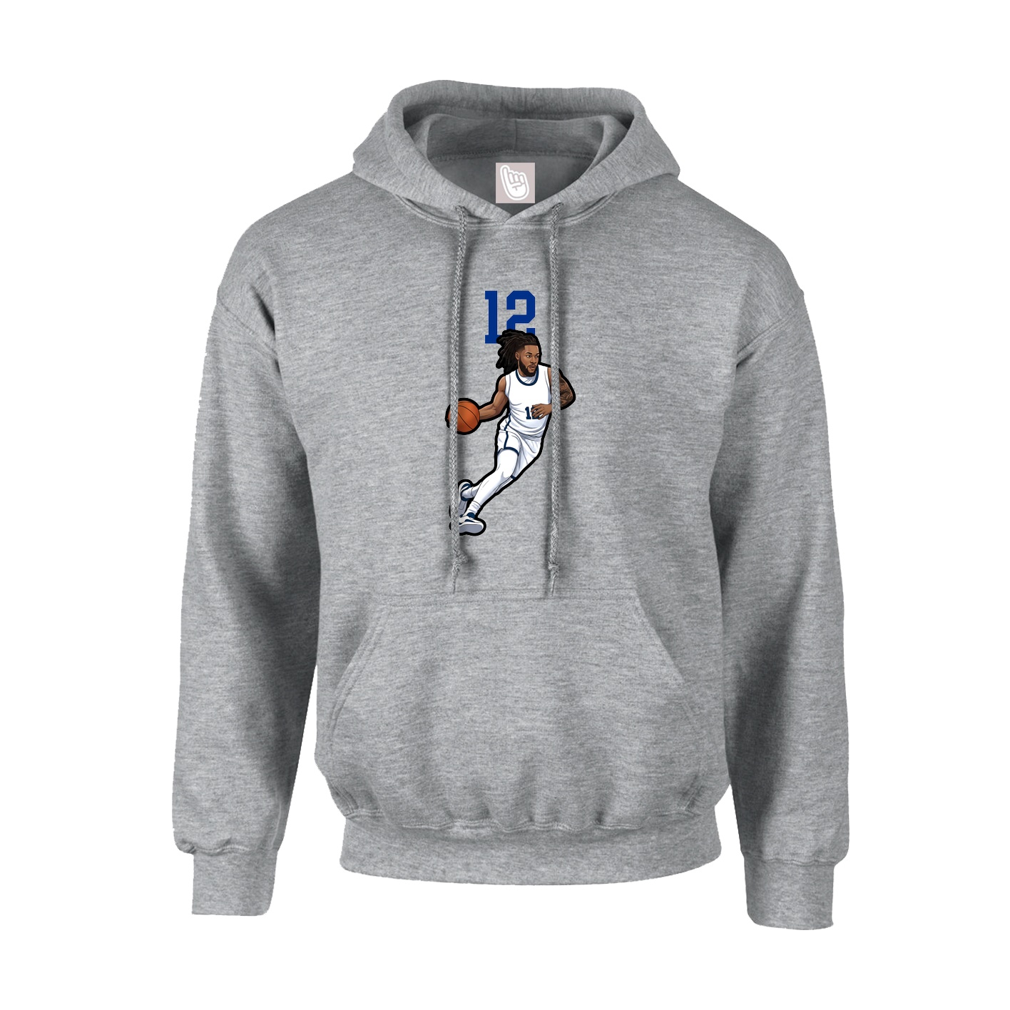Hoodie — Number Top in Grey