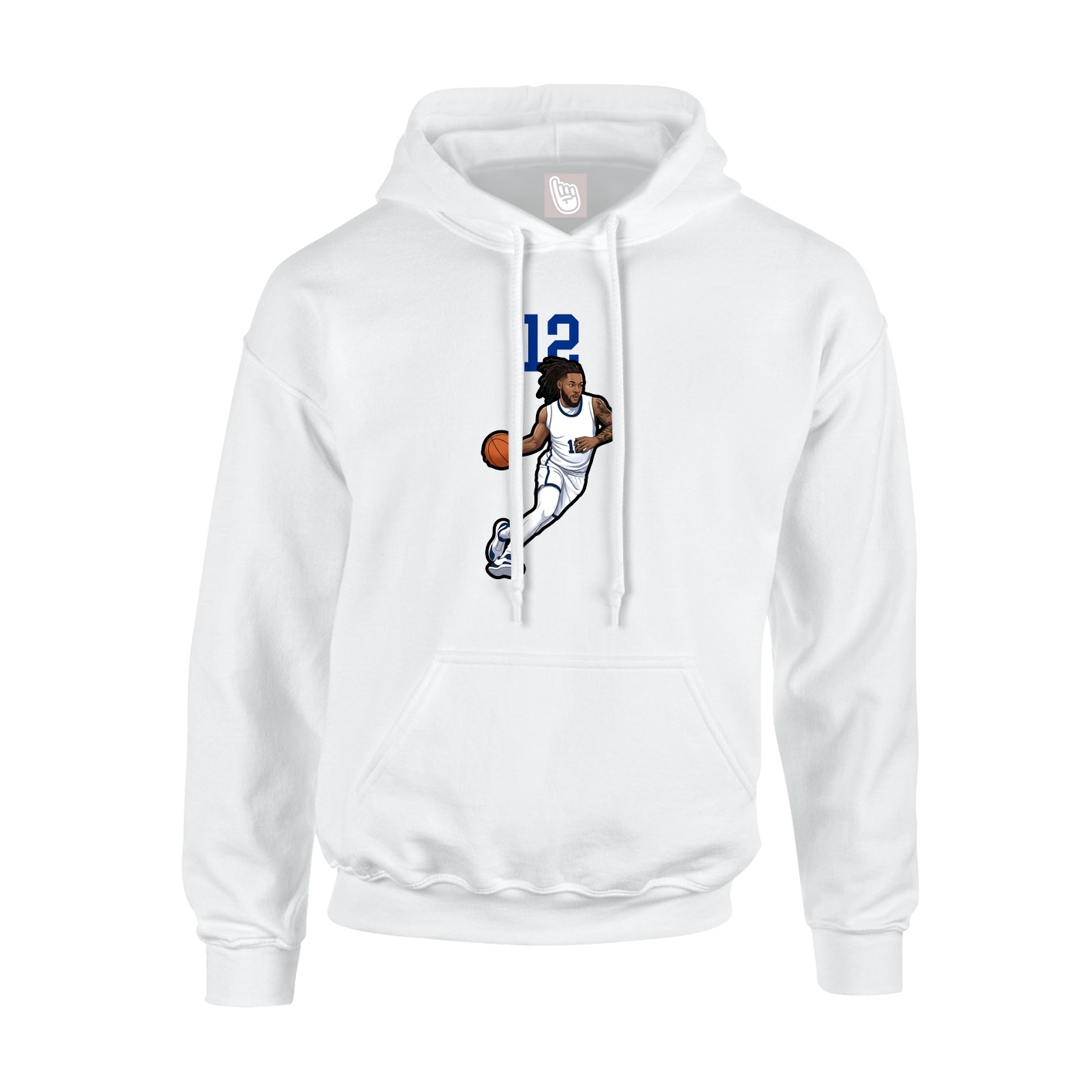 Youth Hoodie — Number Top in White
