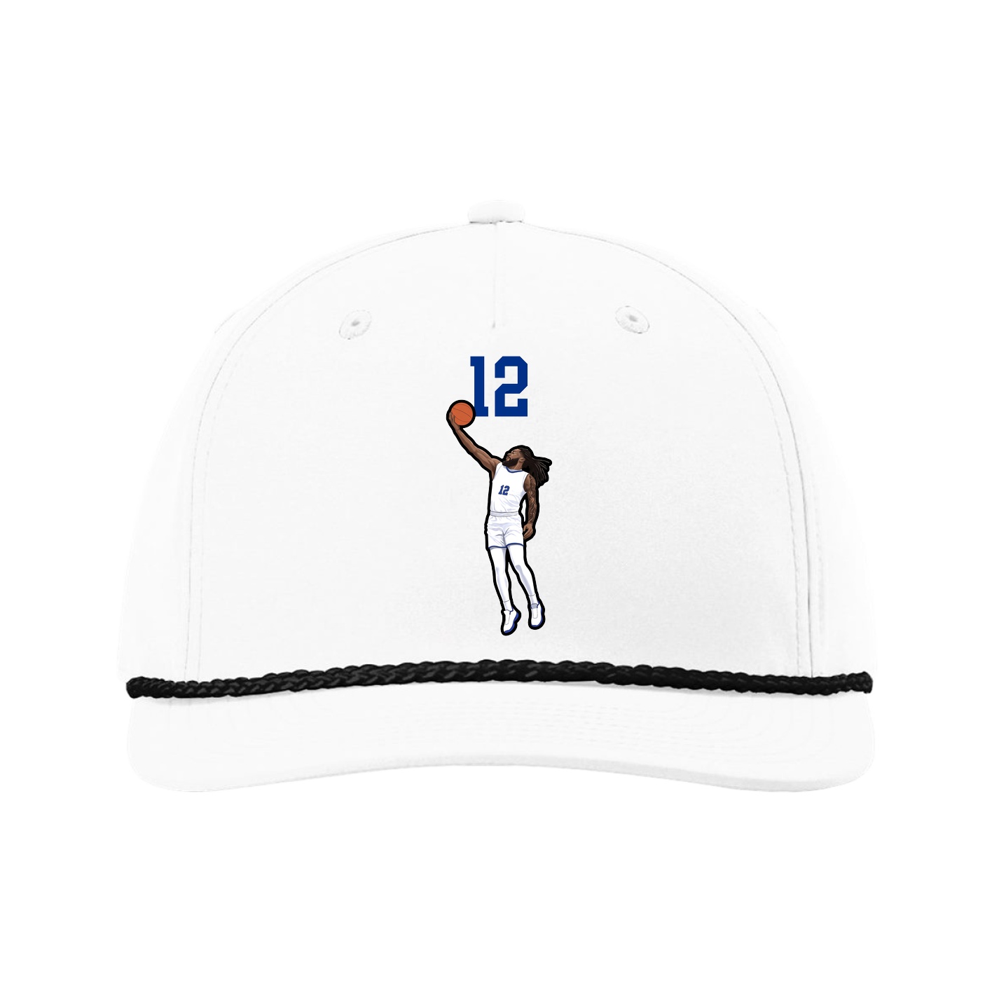 Five-Panel Classic Rope Cap — Number Top in White