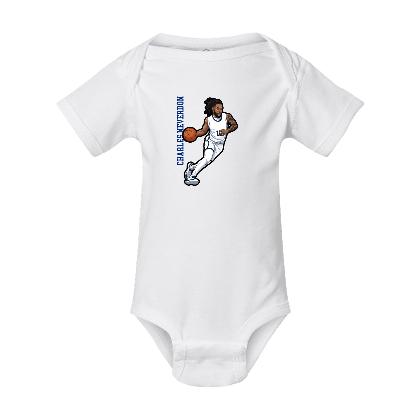 Baby Onesie — Name Vertical in White