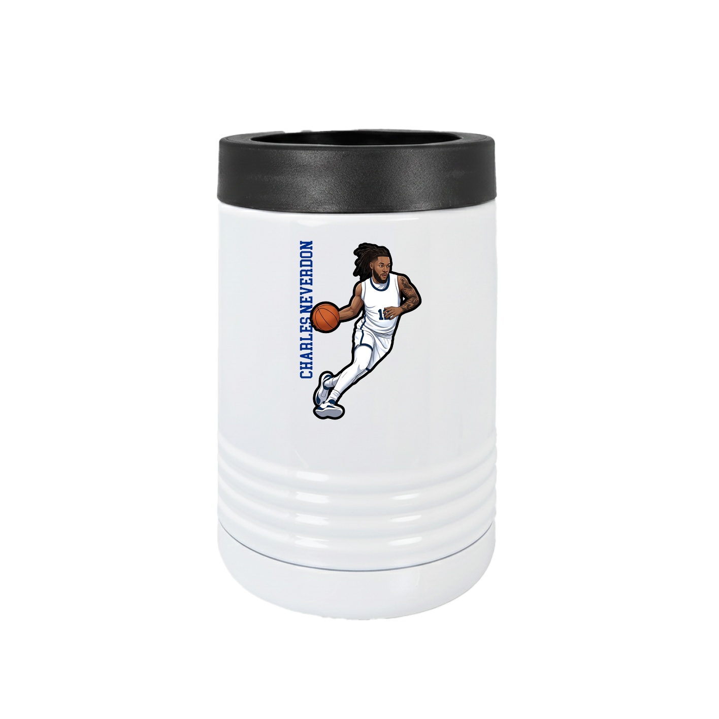 Beverage Holder — Name Vertical in White