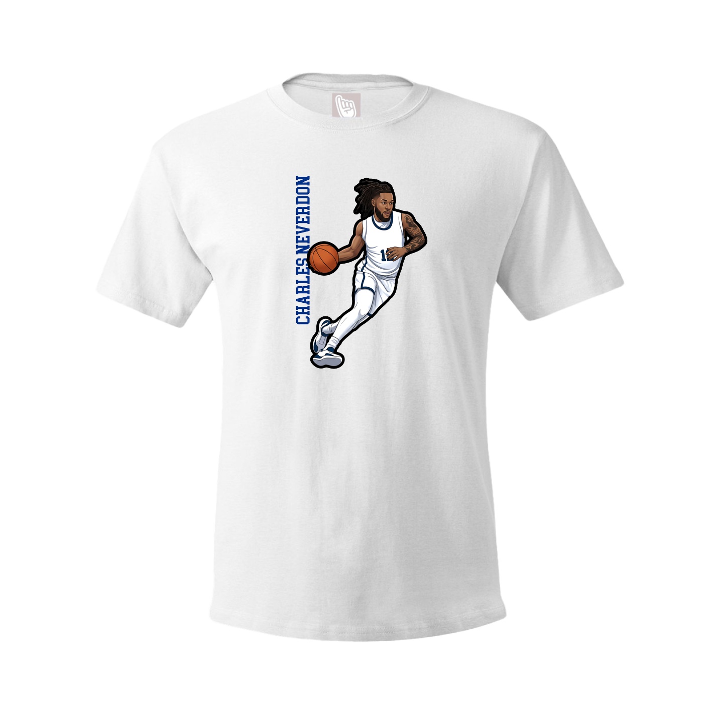 Youth Tee — Name Vertical in White