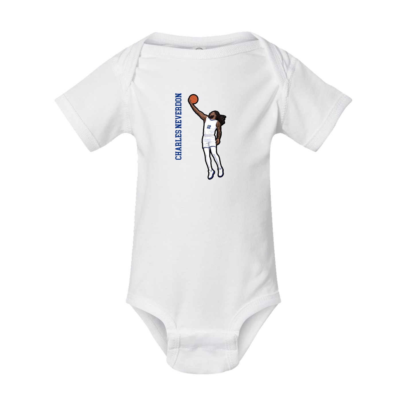 Baby Onesie — Name Vertical in White