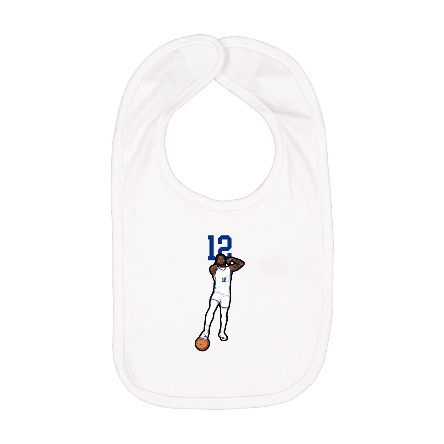 Infant Bib — Number Top in White