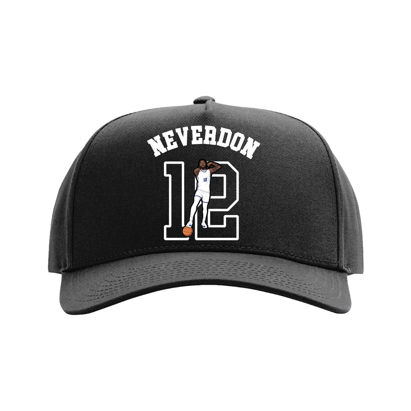 Full Fabric Five-Panel Champ Cap — Shirsey Arch in Black