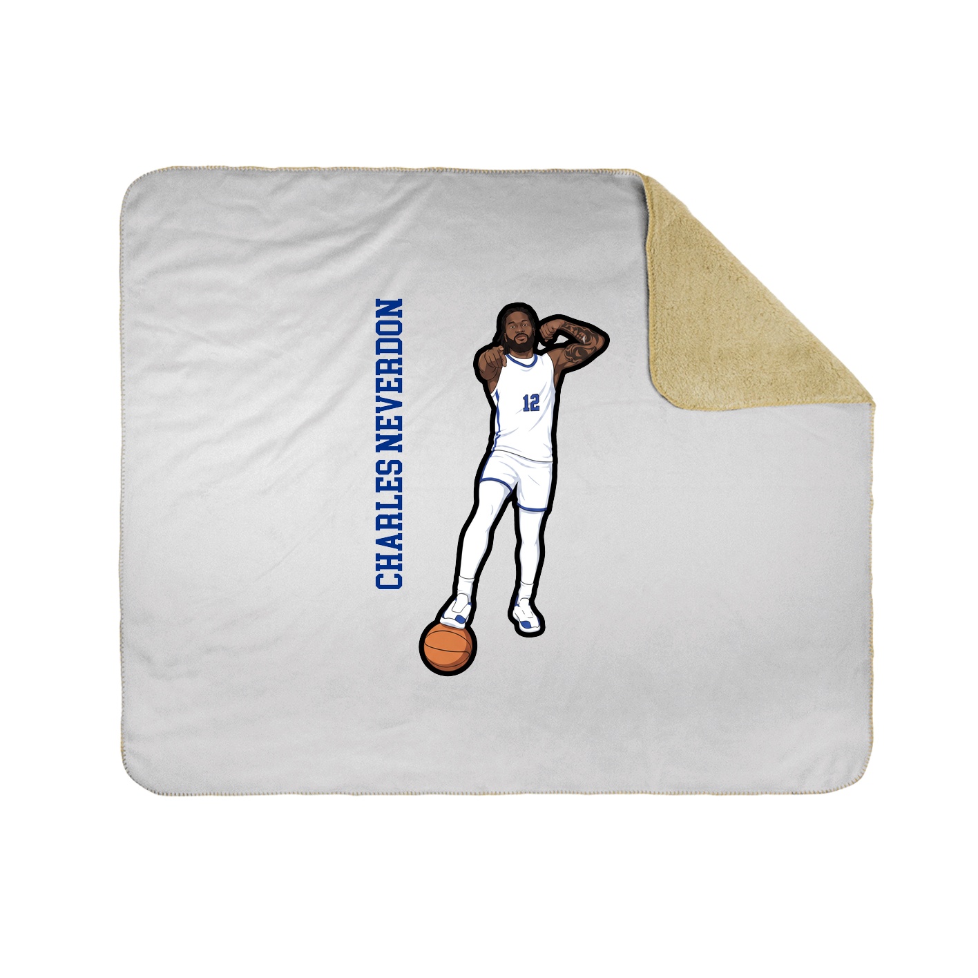 Throw Blanket — Name Vertical in White