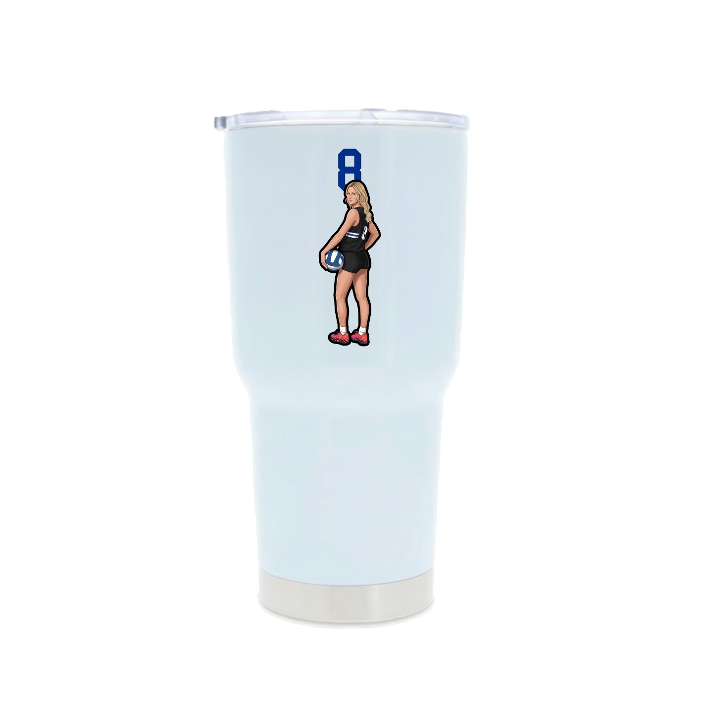 30oz Stainless Steel Tumbler — Number Top in White