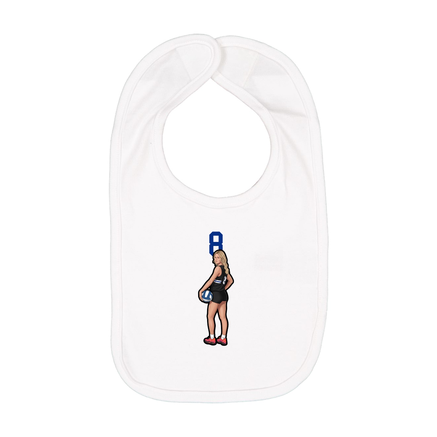 Infant Bib — Number Top in White