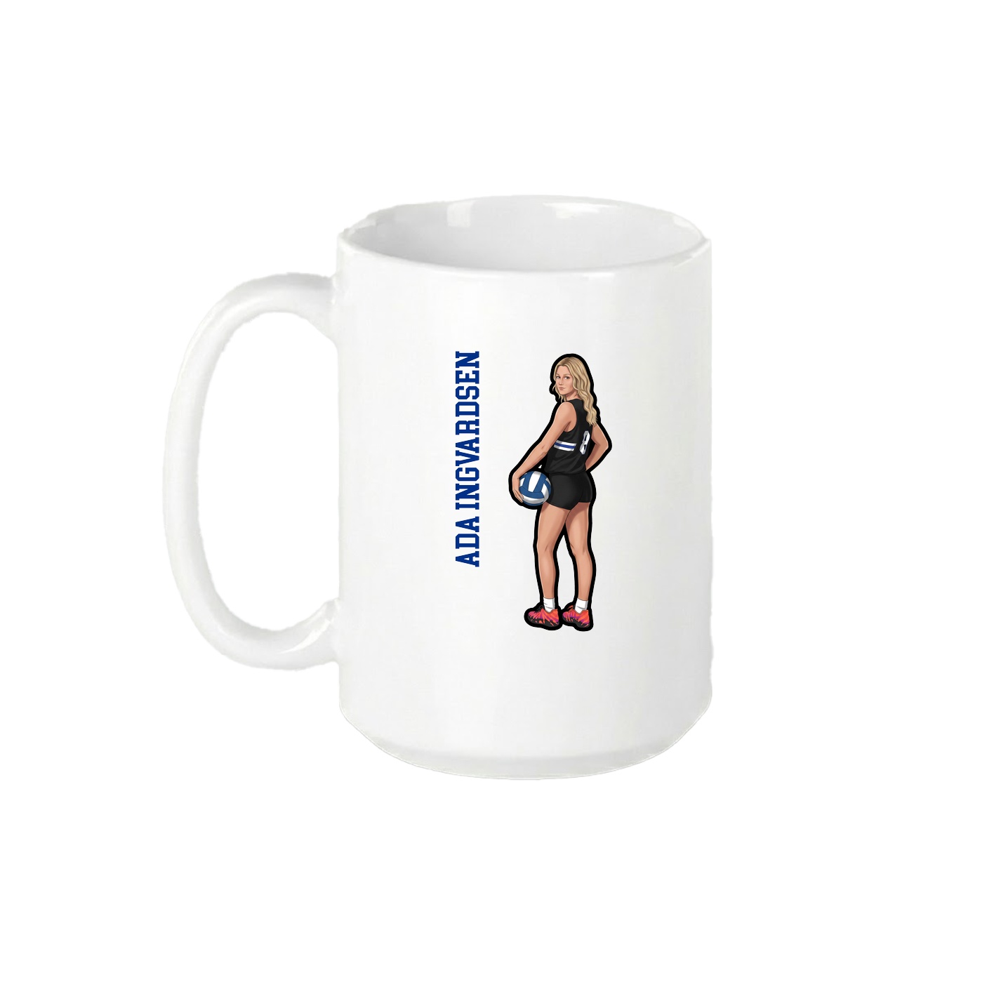 15oz Coffee Mug — Name Vertical in White
