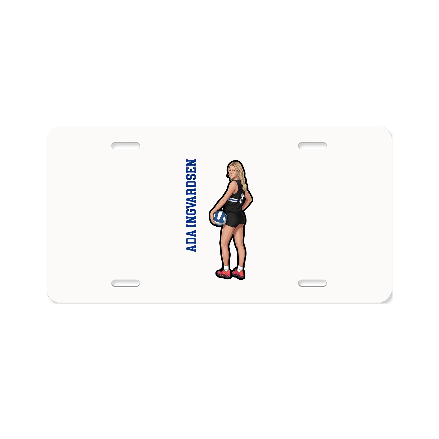 License Plate — Name Vertical in Classic