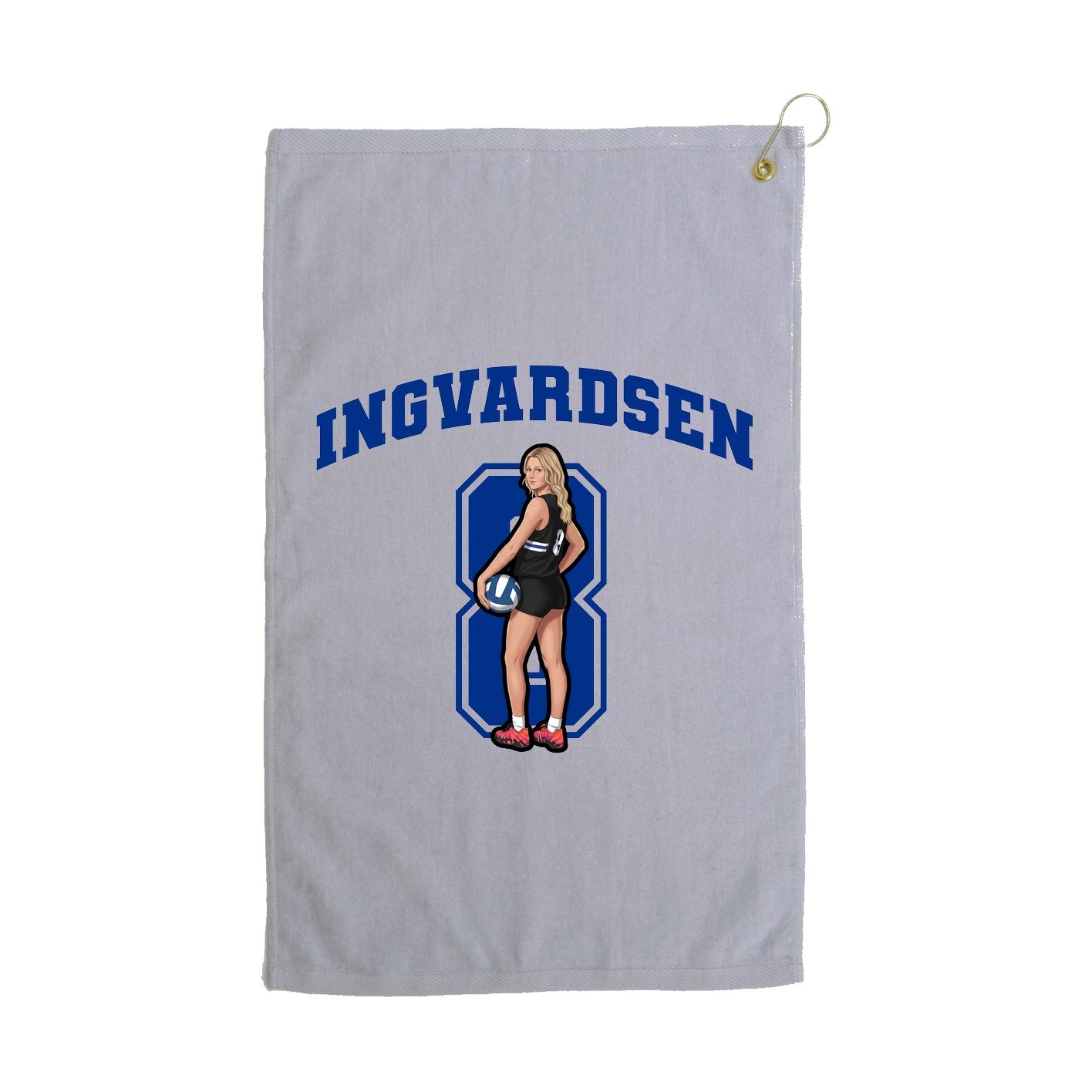 Golf Towel — Number in Grey