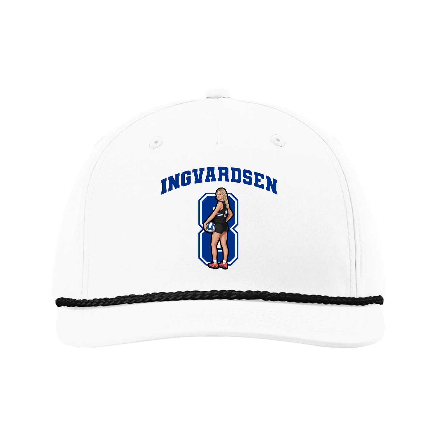 Five-Panel Classic Rope Cap — Number in White