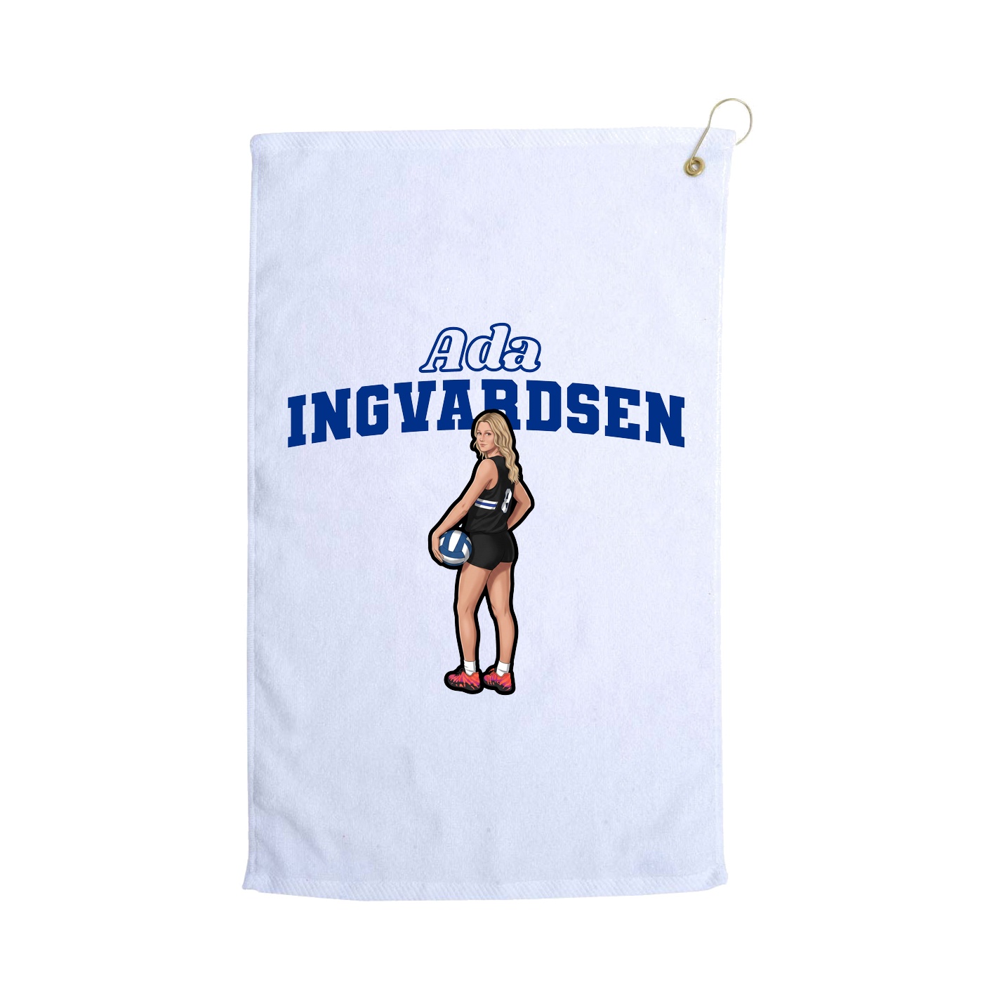 Golf Towel — Name Arch in White