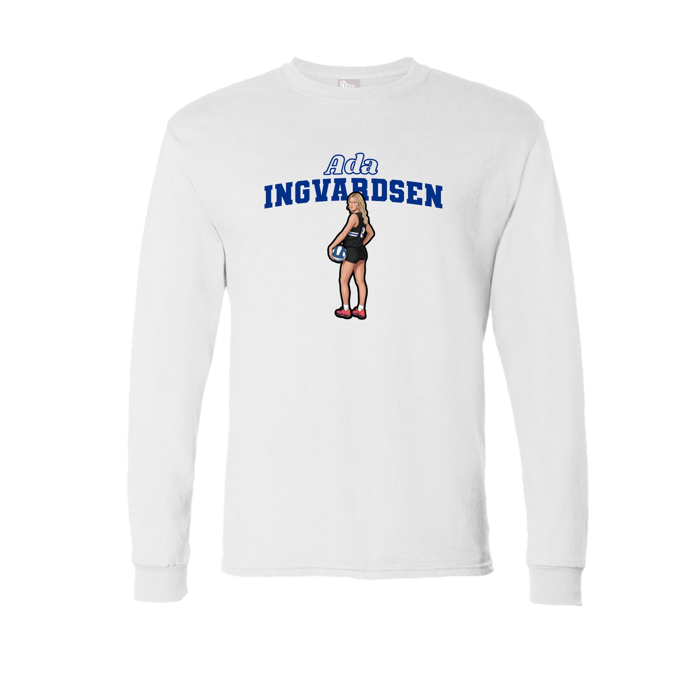 Long Sleeve Tee — Name Arch in White