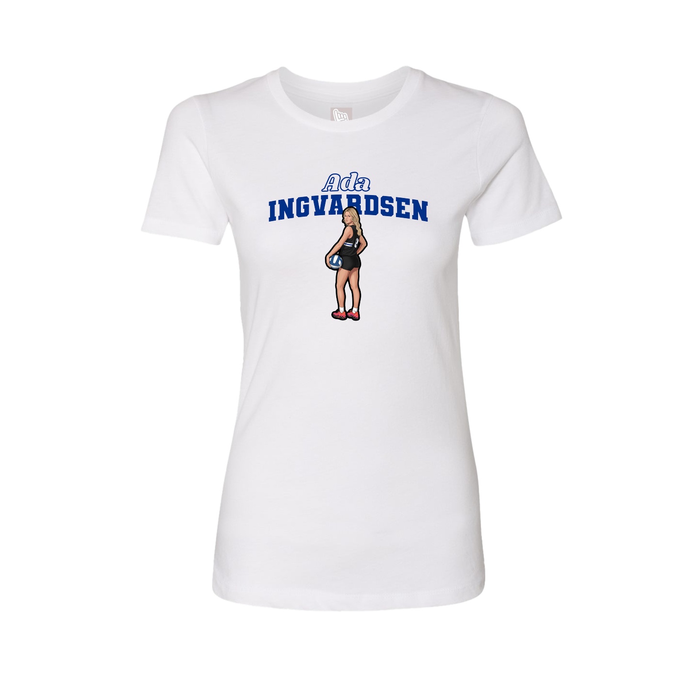 Fitted Women's Tee — Name Arch in White
