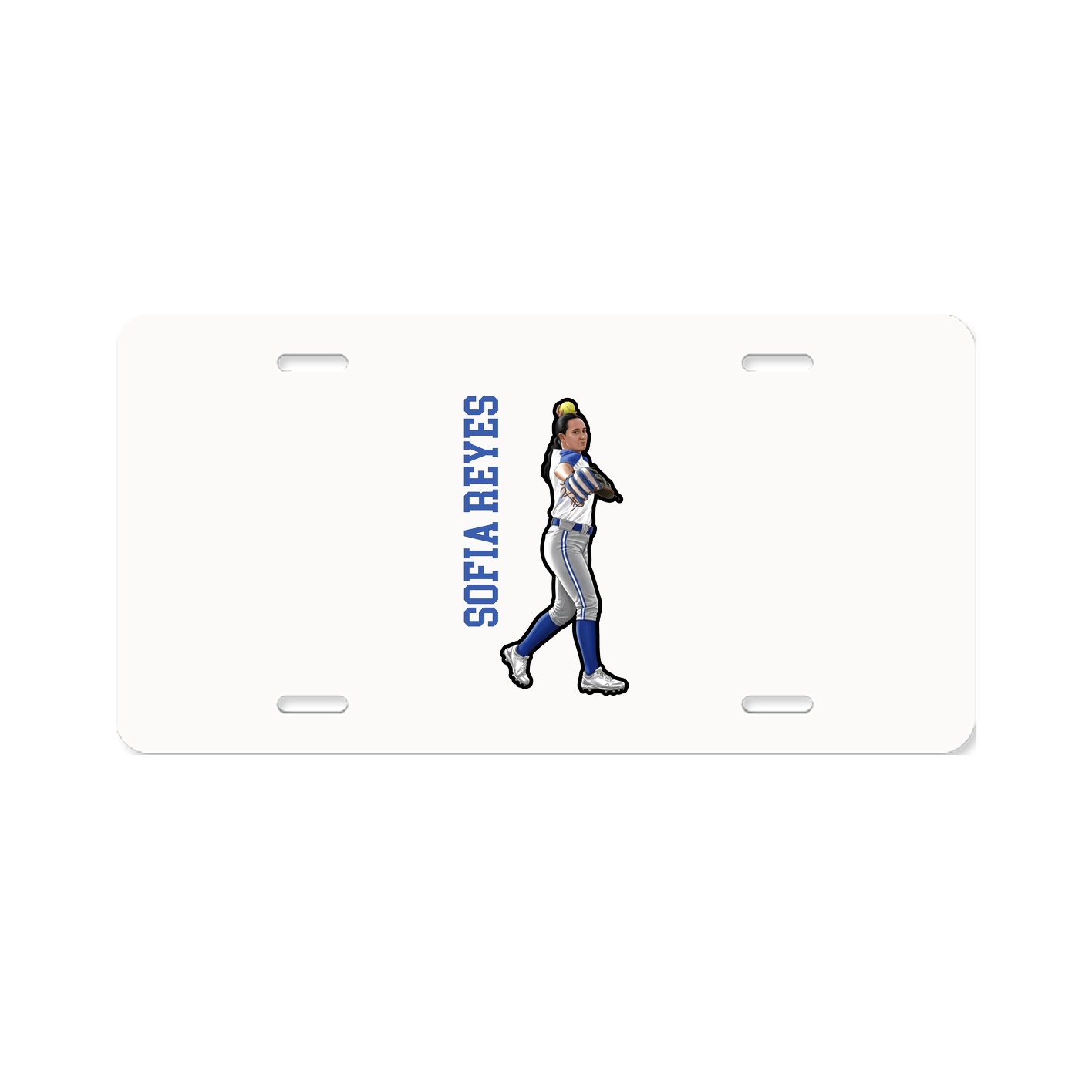 License Plate — Name Vertical in Classic