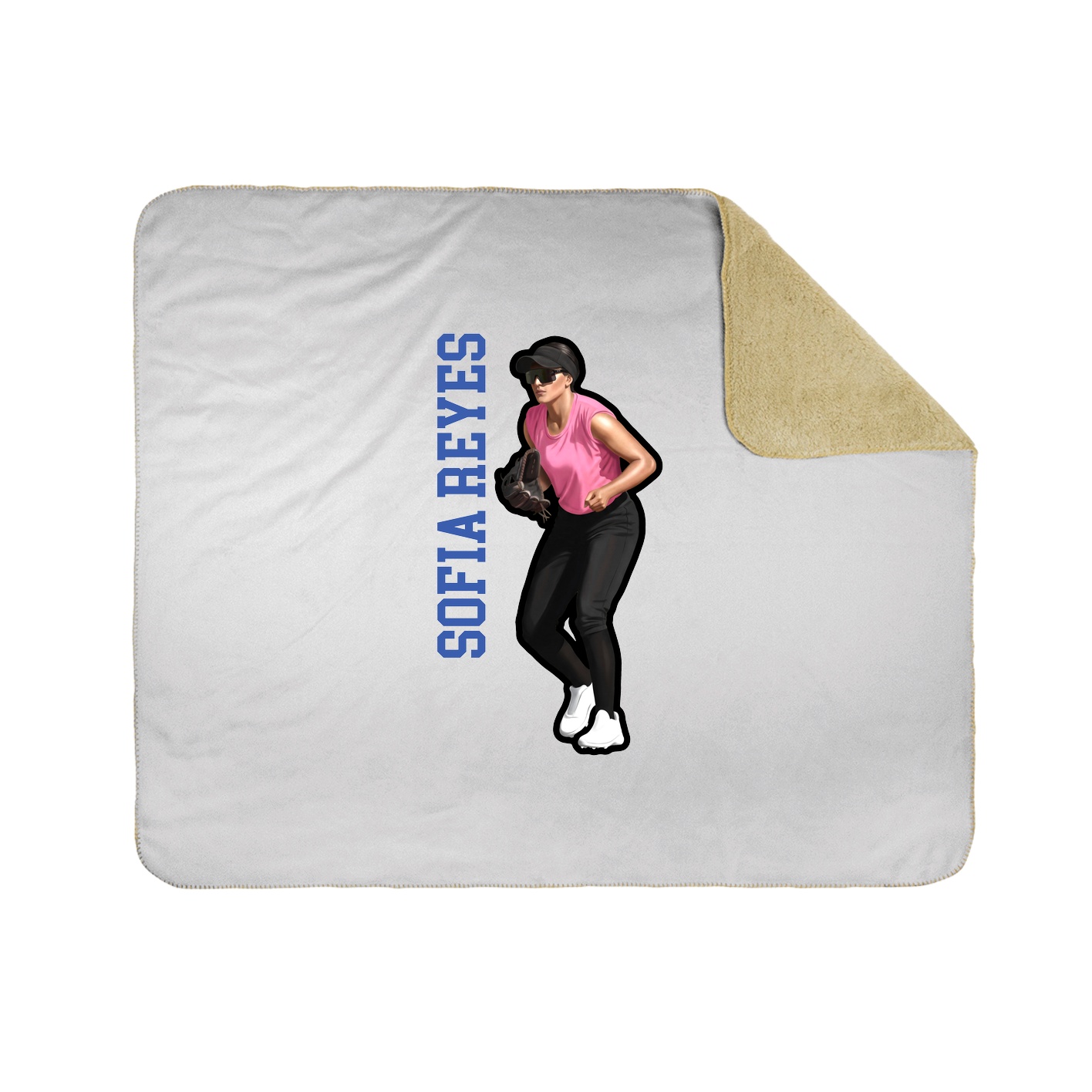 Throw Blanket — Name Vertical in White