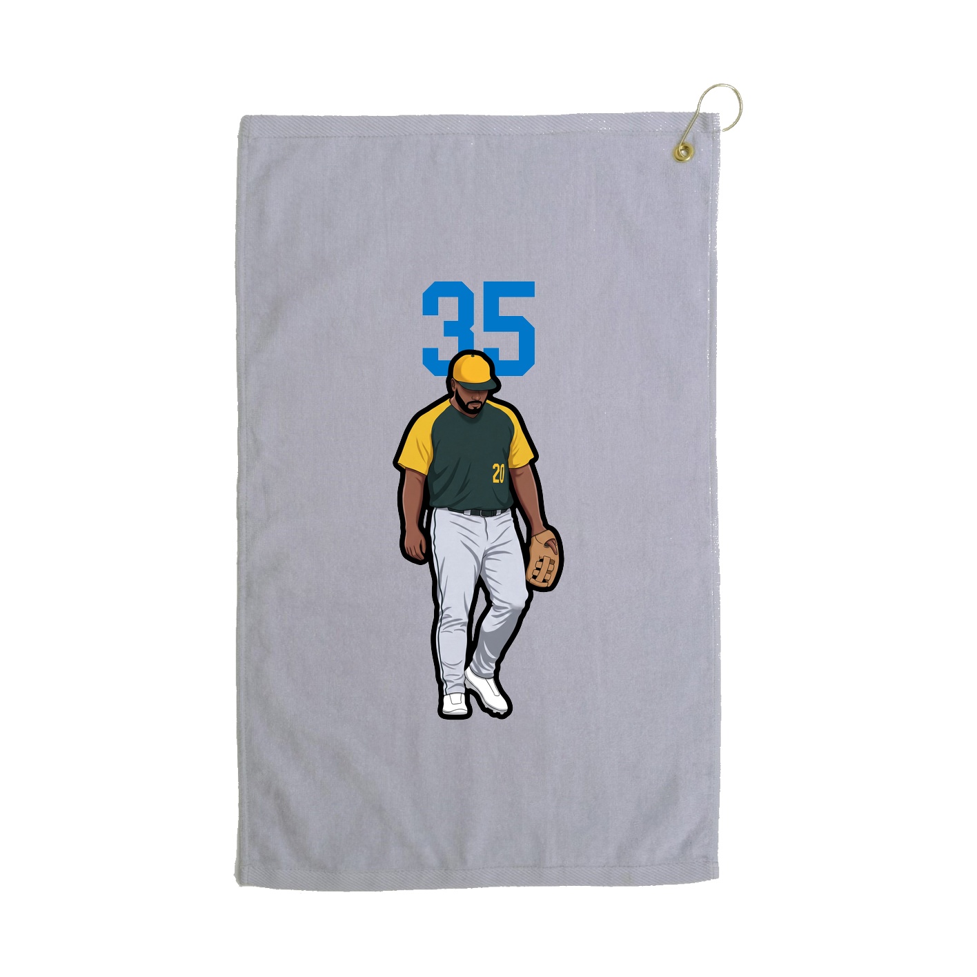 Golf Towel — Number Top in Grey