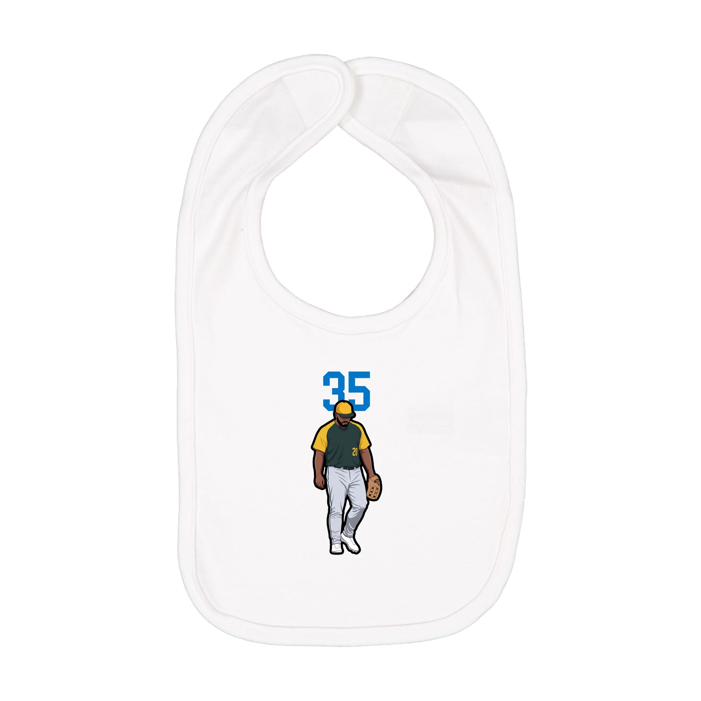 Infant Bib — Number Top in White