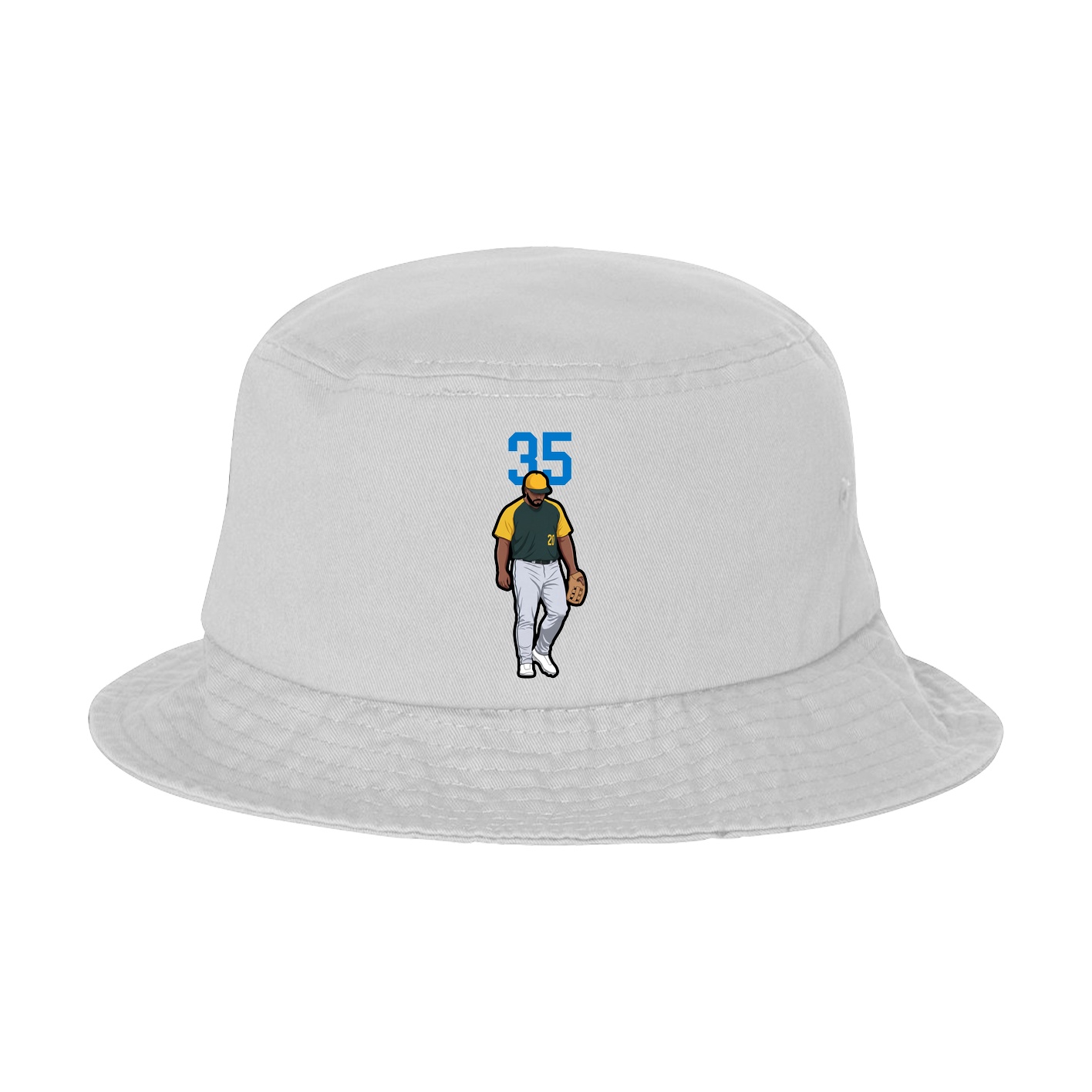 Bucket Cap — Number Top in White