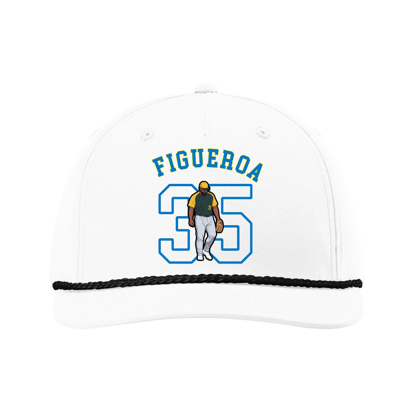 Five-Panel Classic Rope Cap — Shirsey Arch in White