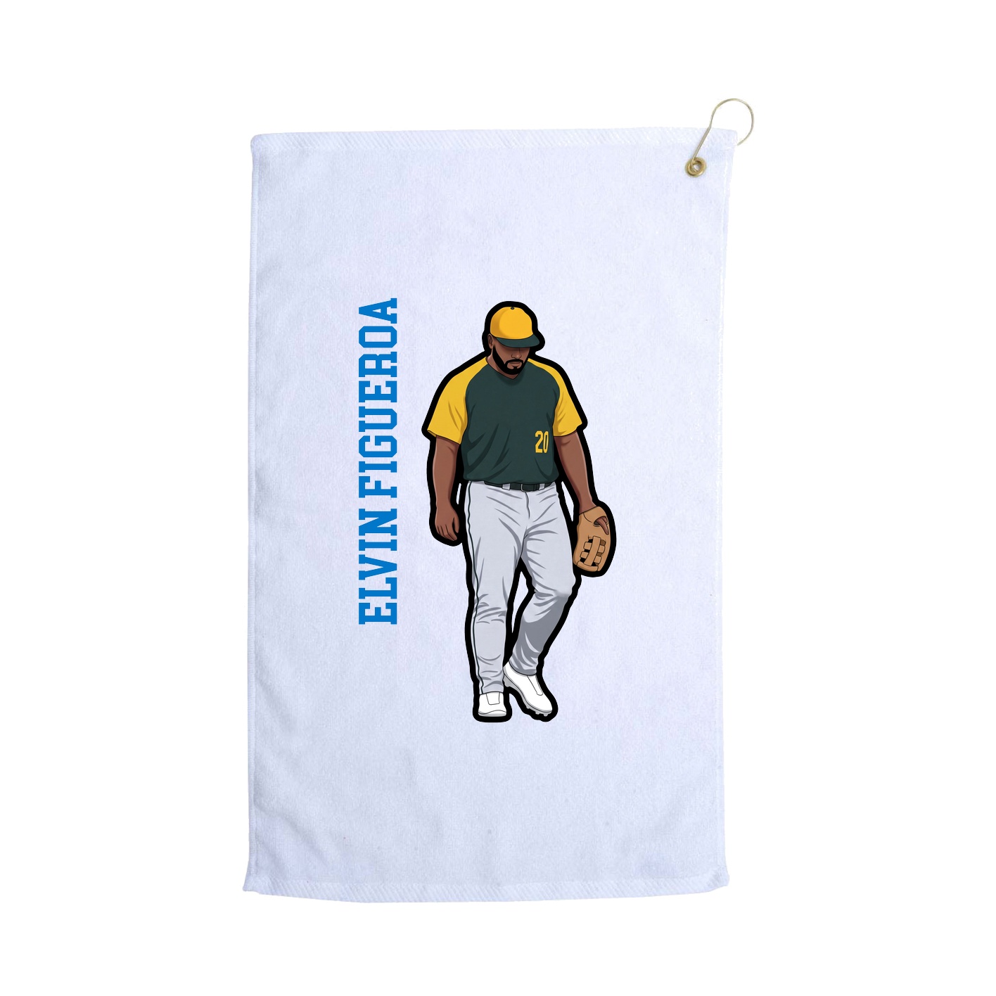 Golf Towel — Name Vertical in White
