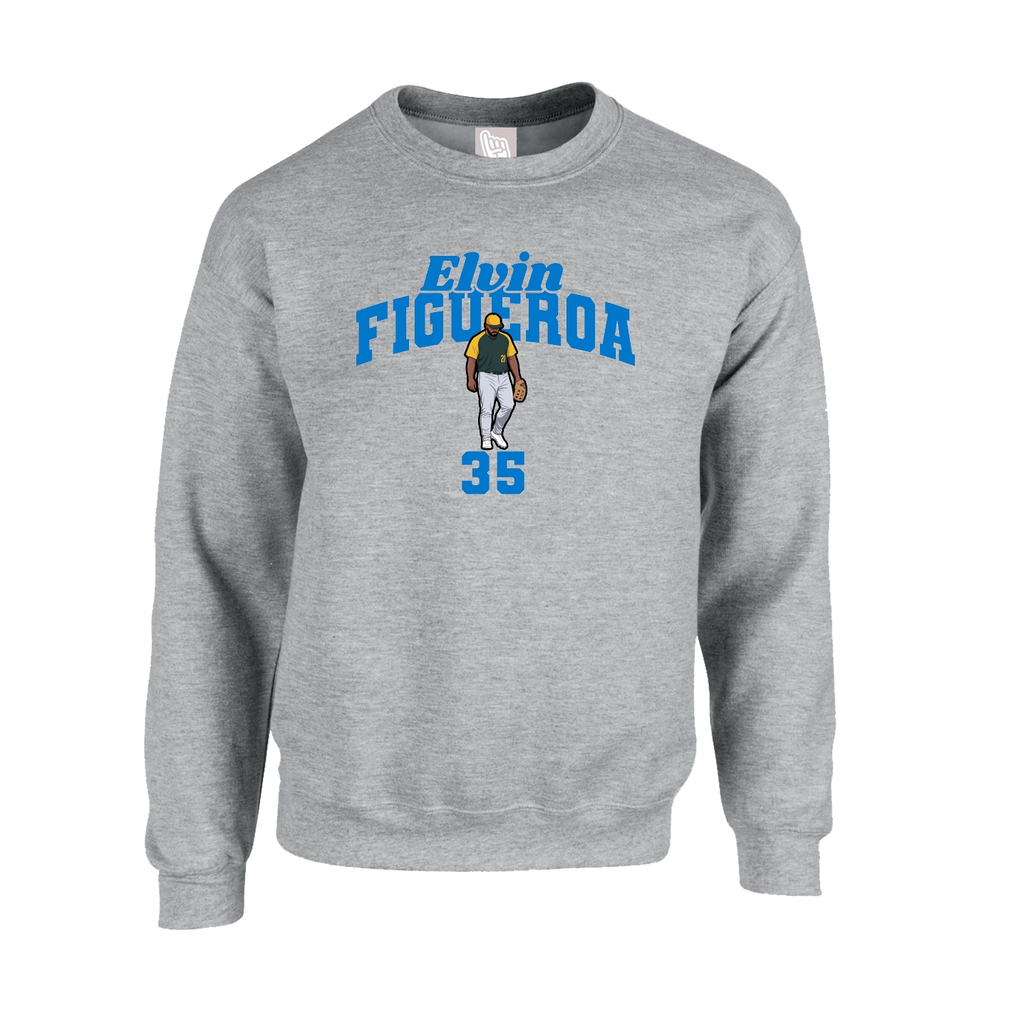 Fleece Crew — Signature Arch in Grey