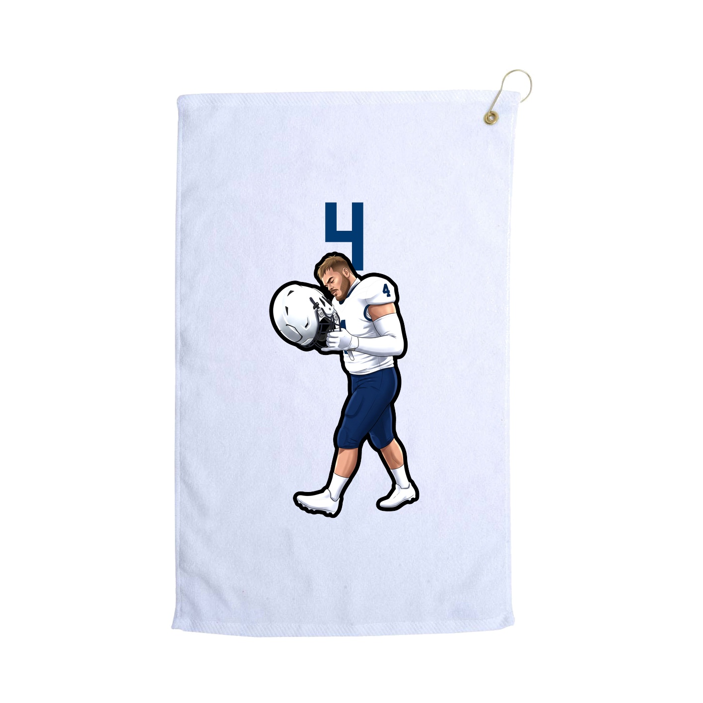 Golf Towel — Number Top in White