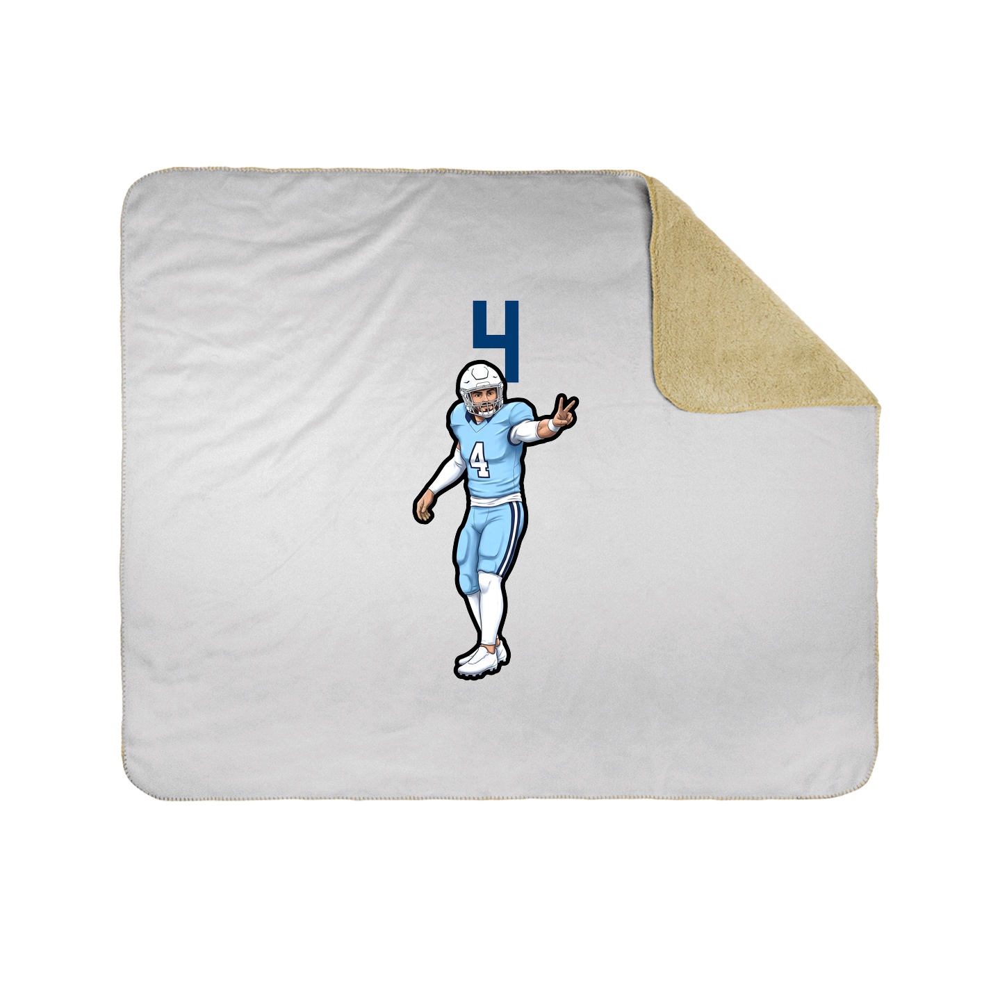 Throw Blanket — Number Top in White