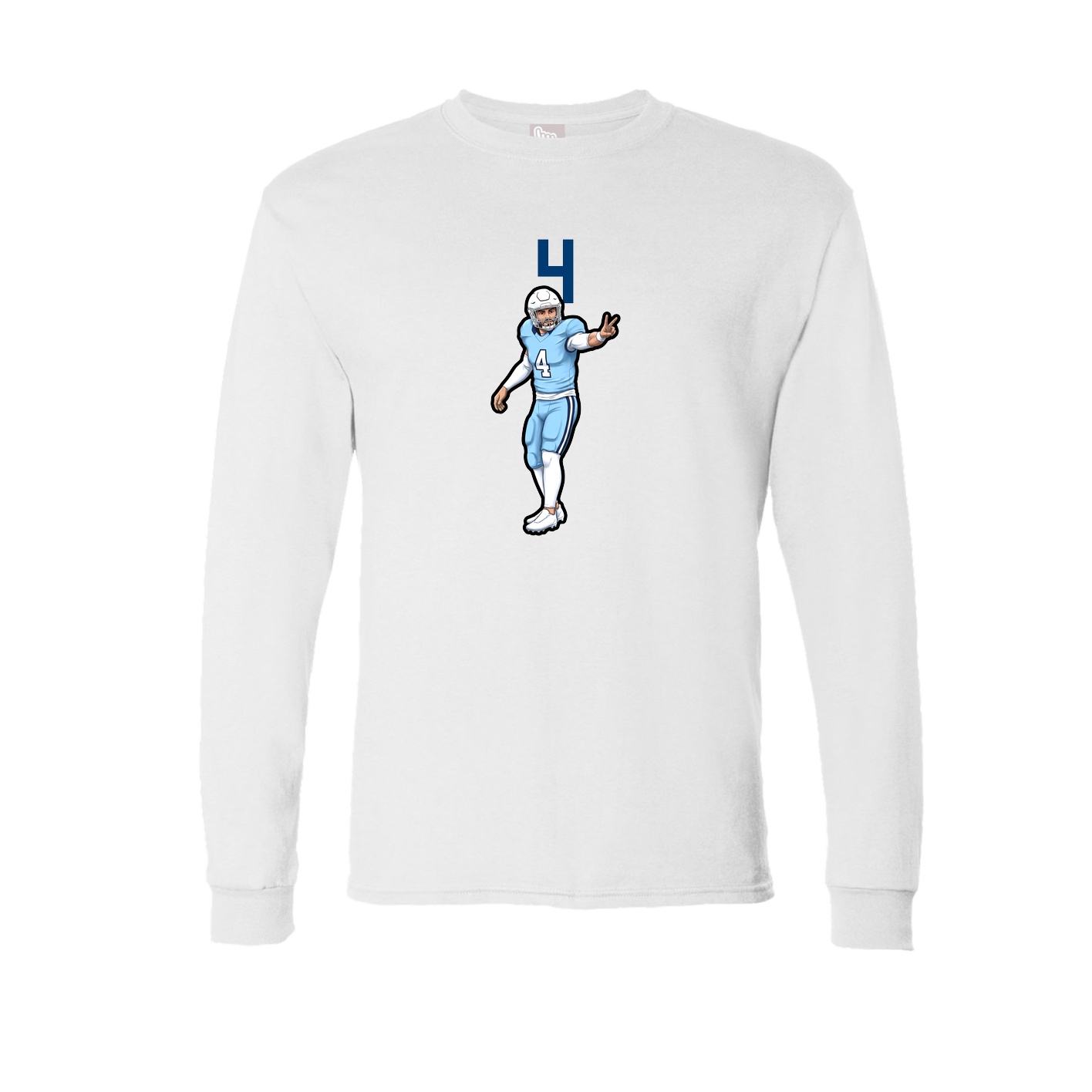 Long Sleeve Tee — Number Top in White