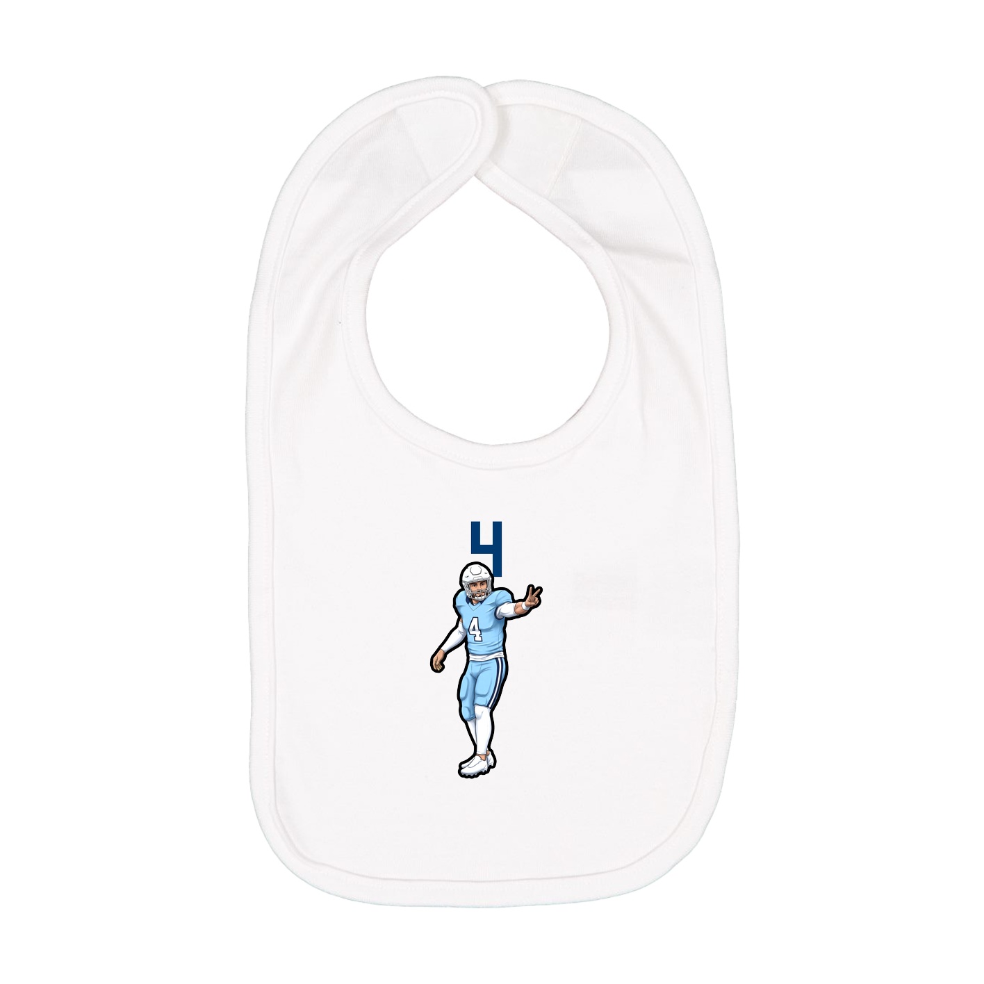 Infant Bib — Number Top in White