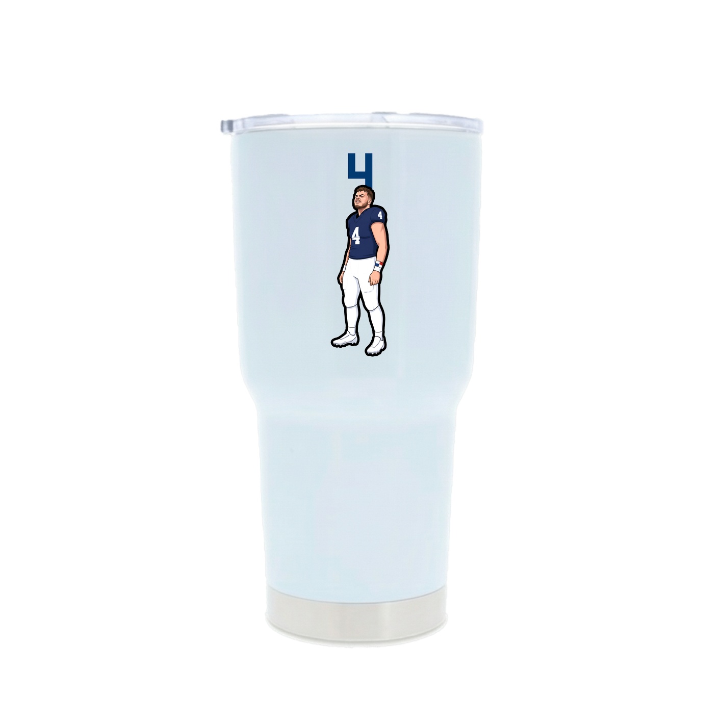 30oz Stainless Steel Tumbler — Number Top in White