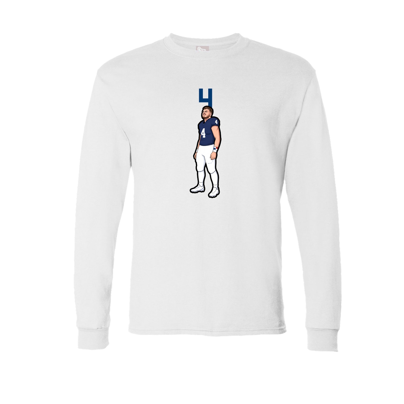 Long Sleeve Tee — Number Top in White