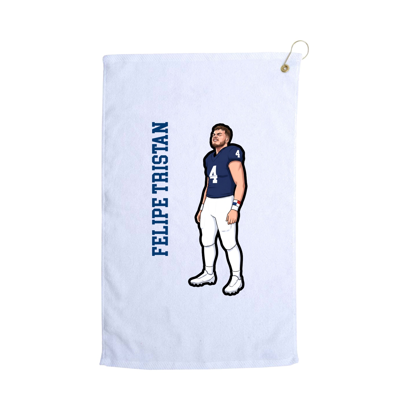 Golf Towel — Name Vertical in White