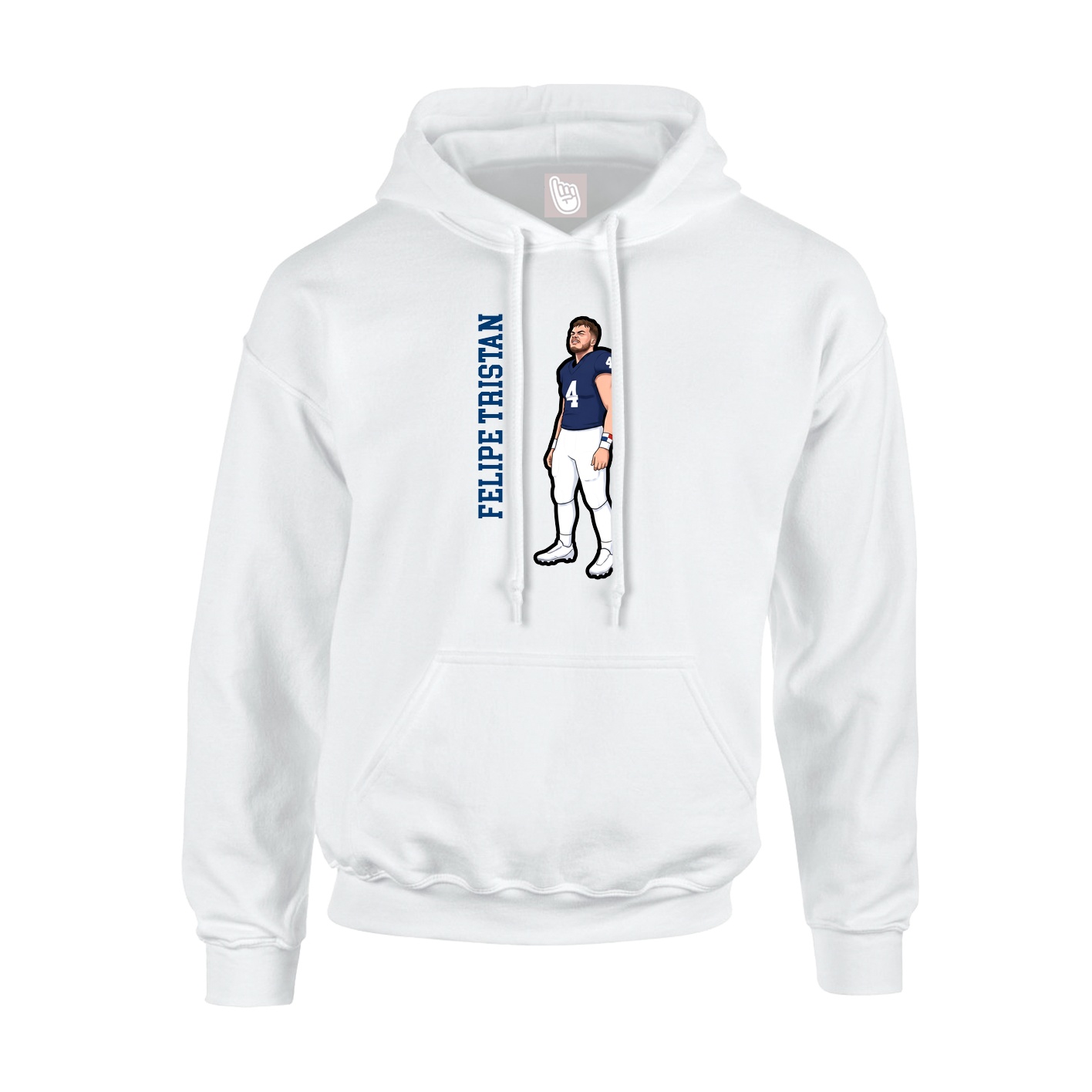 Youth Hoodie — Name Vertical in White